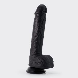 Crushious Dildó Erős tapadókorong, Rugalmas, Vízálló 22 cm fekete