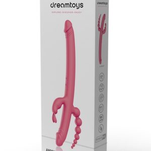 Essentials Vibrátor Többszörös stimuláció, 10 vibrációs mód, USB-töltés 40 cm rózsaszín