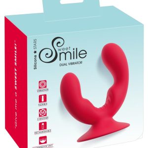 Sweet Smile Vibrátor Dupla stimuláció, csendes motorok, 9 mód USB-töltés fekete 13,5 cm / 9 cm