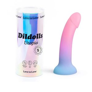 Dildolls Dildó Hajlított, Szilikon, Tapadókorongos M Méret Gradienst színben