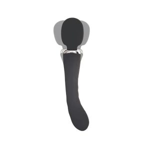 Vibrátor Kettős motoros, 12 mód, USB-töltés 24 cm fekete