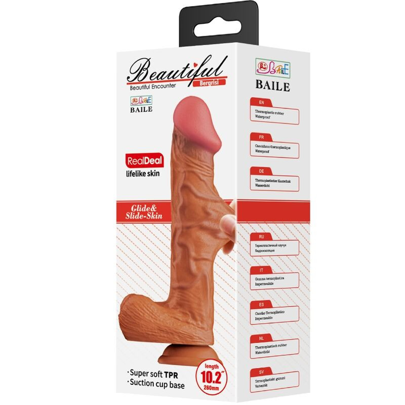 BAILE - realistikus, prémium 26 cm-es dildó őszi árnyalatban - Image 6