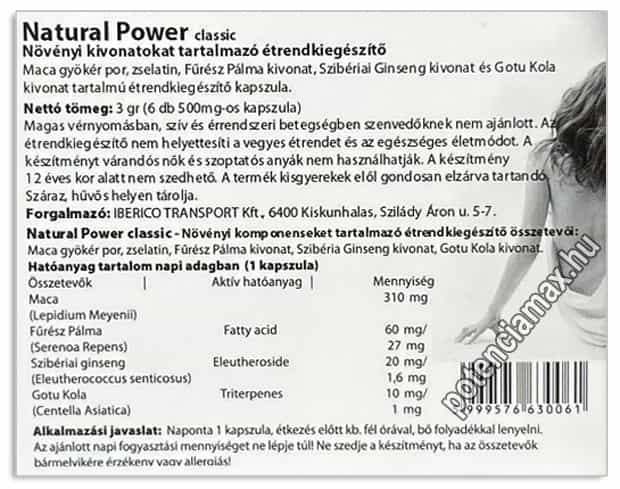 Natural Power Hátlap