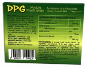 Dragon Power Green potencianövelő - hátoldal