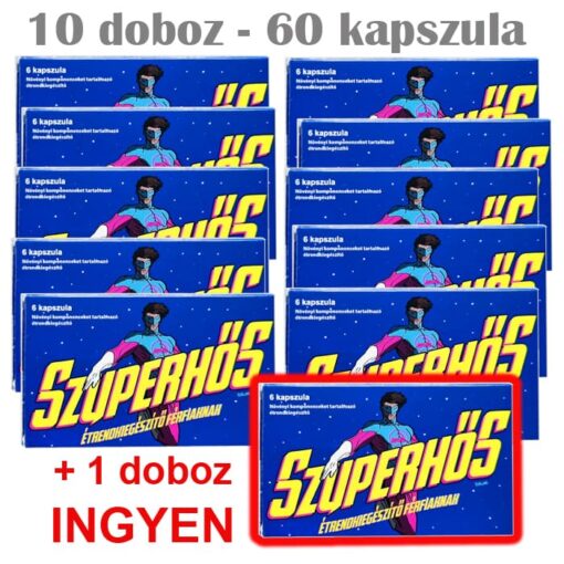 szuperhős 6 kapszula - 10 doboz + 1 doboz ingyen