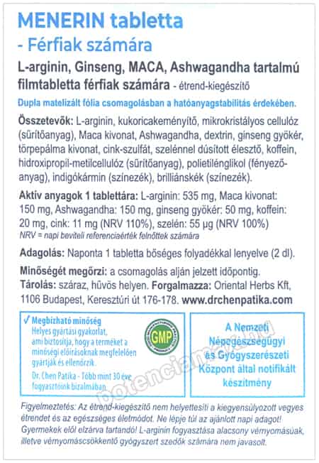 menerin tabletta hátoldal