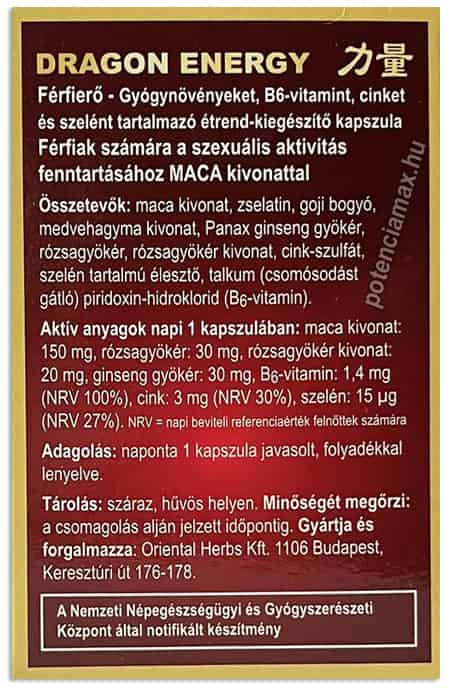 Dragon Energy hátoldal