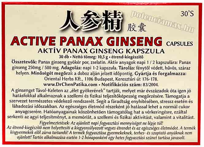 aktív panax ginzeng
